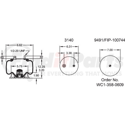 W013582131 by FIRESTONE - Airide Air Spring Reversible Sleeve 1T14C-1