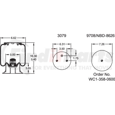 W013585422 by FIRESTONE - Airide Air Spring Reversible Sleeve 1T14C-3