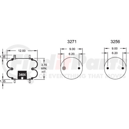 W013587409 by FIRESTONE - Airide Air Spring Double Convoluted 22