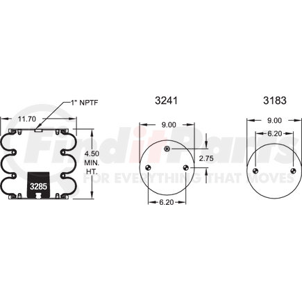Firestone W013588014 Suspension Air Spring Kit 38D AIR SPRING