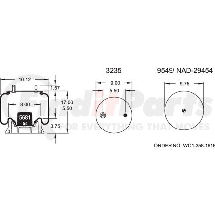 W013588802 by FIRESTONE - Airide Air Spring Reversible Sleeve 1T15M-4