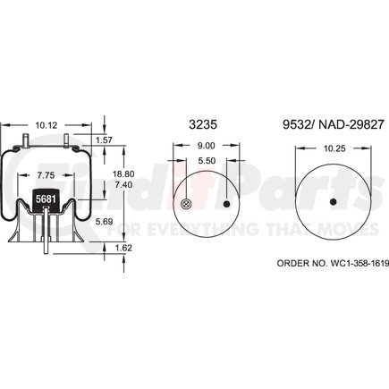 W013588803 by FIRESTONE - Airide Air Spring Reversible Sleeve 1T15M-4