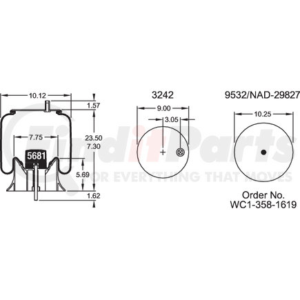 W013588856 by FIRESTONE - Airide Air Spring Reversible Sleeve 1T15M-9