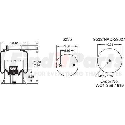 W013588903 by FIRESTONE - Airide Air Spring Reversible Sleeve 1T15MP-7