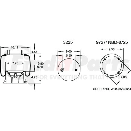 Firestone W013589004 Suspension Air Spring Kit 1T15M6 AIR SPRING