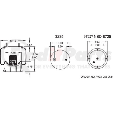 W013589068 by FIRESTONE - Airide Air Spring Reversible Sleeve 1T15M-4