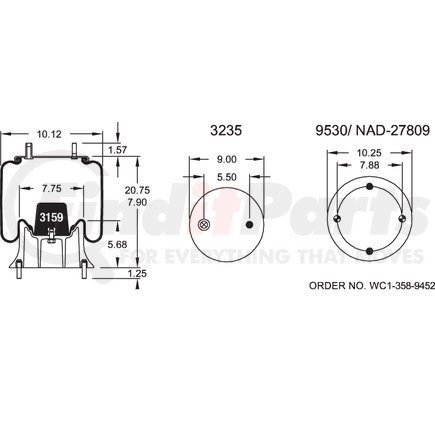 W013589193 by FIRESTONE - Airide Air Spring Reversible Sleeve 1T15M-6