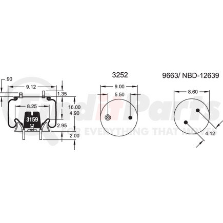 Firestone W013589568 Suspension Air Spring Kit Airide Air Spring Reversible Sleeve 1T15LC-4.5