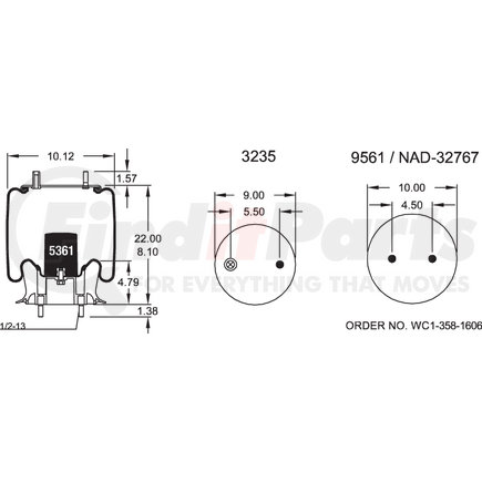 Firestone W013589649 Suspension Air Spring Kit 1T15M8 AIR SPRING