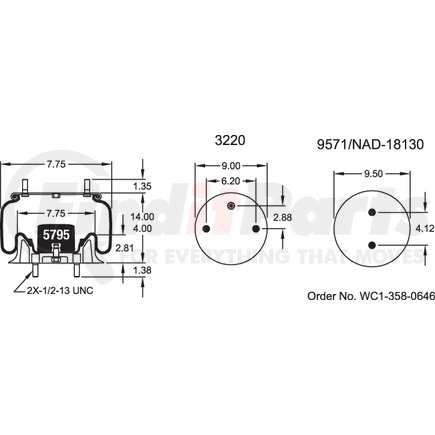 Firestone W013589651 Suspension Air Spring Kit 1T15T1 AIR SPRING ( OBSOLETE - NO REPLACEMENT )