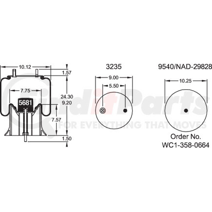 W013589922 by FIRESTONE - 1T15M7.5 AIR SPRING