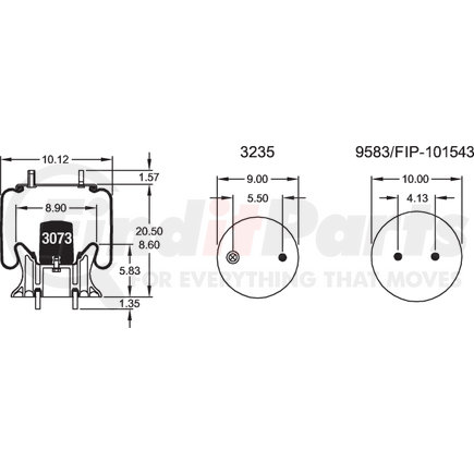 Firestone W013589944 Suspension Air Spring Kit 1T15M6 AIR SPRING