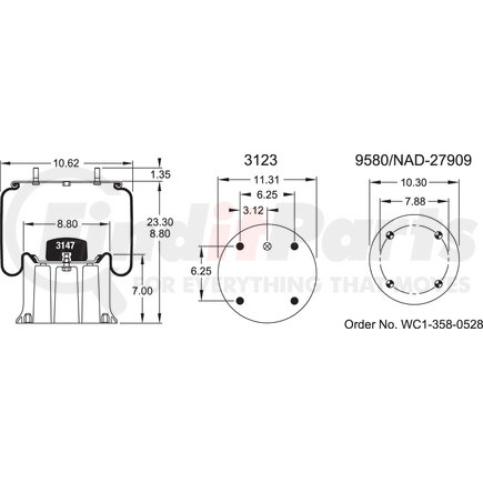 Firestone W013589961 Suspension Air Spring Kit 1T19L7 AIR SPRING