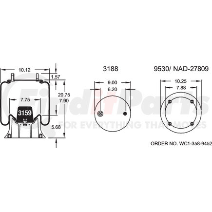 W013589227 by FIRESTONE - Airide Air Spring Reversible Sleeve 1T15M-6