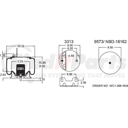 W013589335 by FIRESTONE - Airide Air Spring Reversible Sleeve 1T15M-4