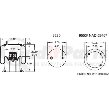 W013589392 by FIRESTONE - Airide Air Spring Reversible Sleeve 1T15M-6