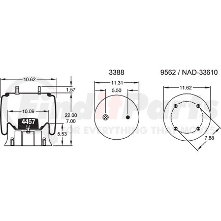 Firestone W013589984 Suspension Air Spring Kit 1T19L9 AIR SPRING