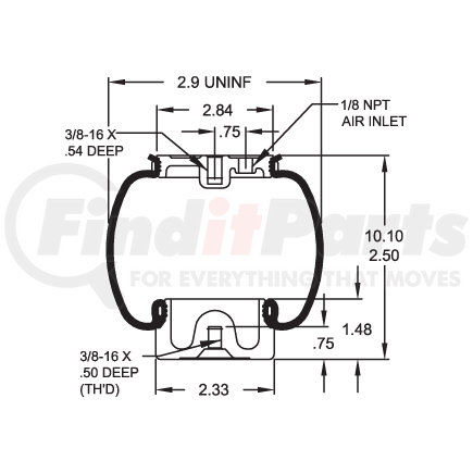 W023587038 by FIRESTONE - Air Spring Sleeve Style