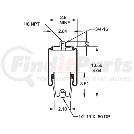 Firestone W023587040 Suspension Air Spring Kit Air Spring Sleeve Style