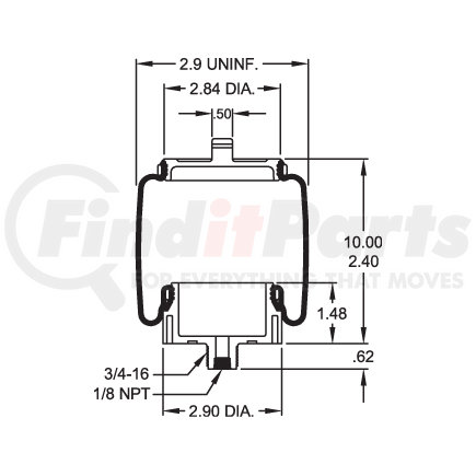 Firestone W023587061 Suspension Air Spring Kit Air Spring Sleeve Style