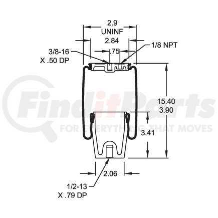 Firestone W023587085 Suspension Air Spring Kit Air Spring Sleeve Style