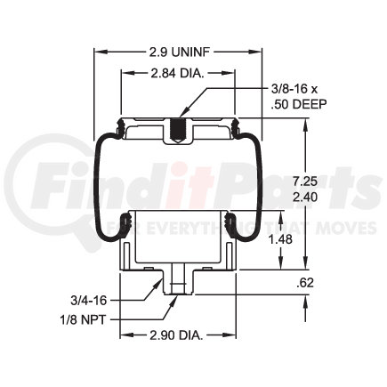 W023587086 by FIRESTONE - Air Spring Sleeve Style