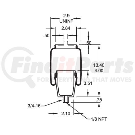 Firestone W023587098 Suspension Air Spring Kit Air Spring Sleeve Style