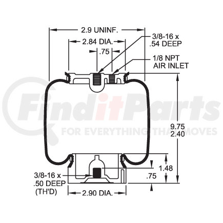 W023587108 by FIRESTONE - Air Spring Sleeve Style