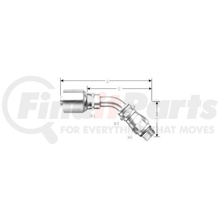 Gates G25133-1010 Hydraulic Hose 10G-10MBAX45