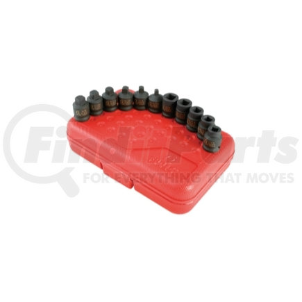 3841 by SUNEX TOOLS - 11 Pc. 3/8" Drive Drain Plug & Pipe Plug Socket Set