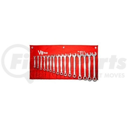 9317 by V8 HAND TOOLS - 17pc Std Combo Wr Set Metric