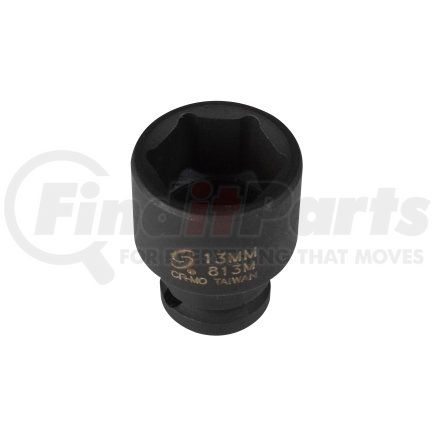 813M by SUNEX TOOLS - 1/4in. Drive Standard 6 Point Impact Socket 13mm