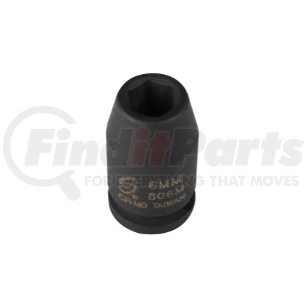 806M by SUNEX TOOLS - 1/4" DR. 6MM IMPACT SOCKET