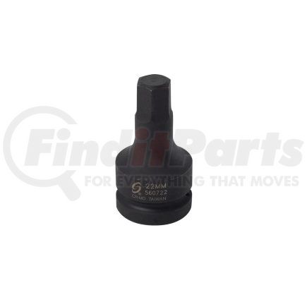 560722 by SUNEX TOOLS - 1" Dr Hex Dr Impact Socket 22mm