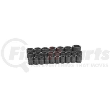 8026M by GREY PNEUMATIC - 26-Piece 3/4 in. Drive 6-Point Metric Impact Socket Set
