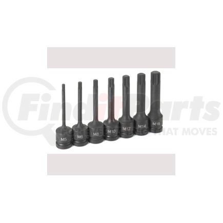 1347S by GREY PNEUMATIC - 7-Piece 1/2 in. Drive 4 in. Triple Square Impact Socket Set