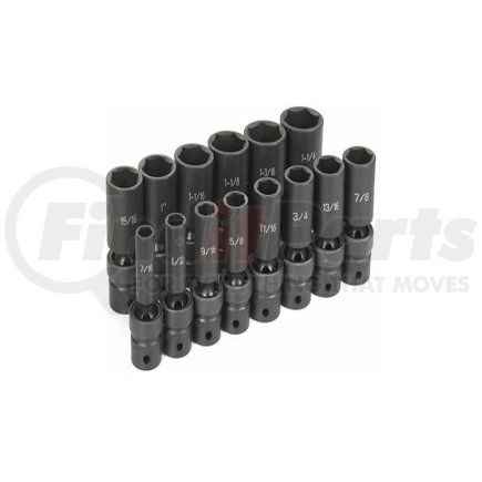 1314UD by GREY PNEUMATIC - 14-Piece 1/2 in. Drive 6-Point SAE Universal Deep Impact Socket Set