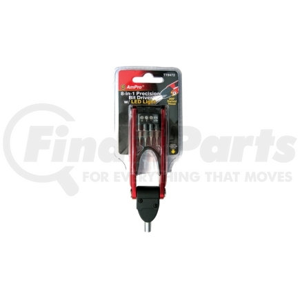 Ampro Tools T19472 Bit Driver, Lighted Swivel Head, Magnetic, Tips Store in Handle