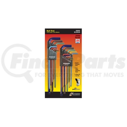 69600 by BONDHUS CORP. - Bondhus 69600 ColorGuard&#8482; 22 Pc. Ball End L-Wrench Hex Key Combo Set, .050-3/8" & 1.5mm-10mm