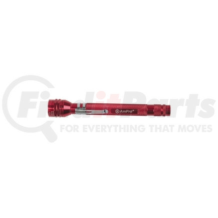 Ampro Tools T23901 Mini Flashlight with Magnetic Pickup, 5 LED Bulbs, Lifts 1 lb, Red