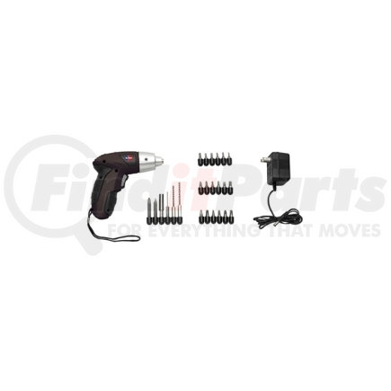 APT1022P by STEELE PRODUCTS / ALL-POWER - Cordless Screwdriver Set, 4.8 Volt, 0-180 RPM, with 23 Bits, Holder, Charging Cord, LED Light