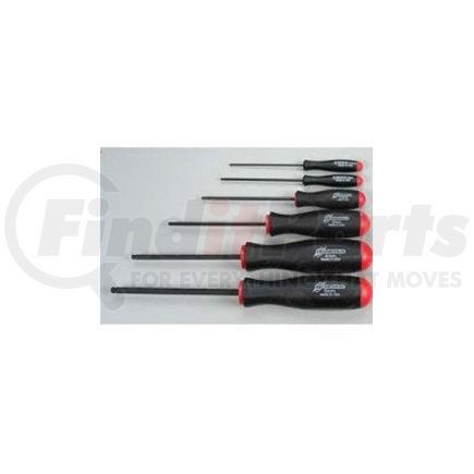 10686 by BONDHUS CORP. - Hex Ball End Screwdriver Set, 6 Piece, 1.5mm to 5mm, Comfort Grip Handles