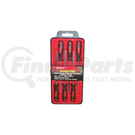 Ampro Tools T19523 File Set, 6 Piece, Needle, 4 Inches Long with Cushioned Handles