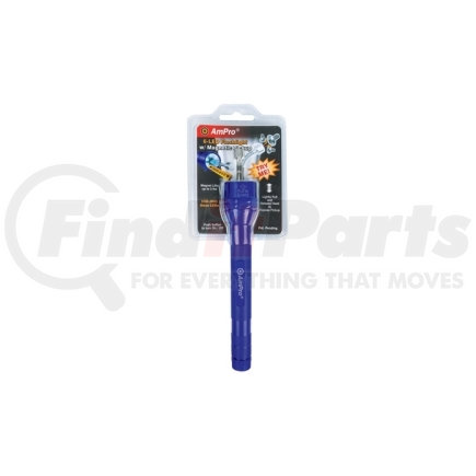 Ampro Tools T23908 Flashlight with Magnetic Pickup, Extends 20 inches, 6 LED Bulbs, Lifts 3 lbs, Blue