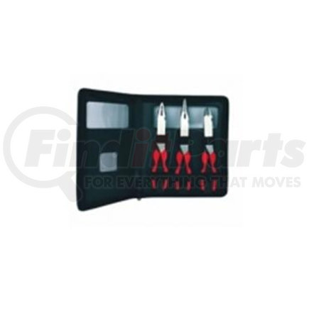 Ampro Tools T19246 Plier Set, Long Reach, 3 Piece, 9 inch Long Nose, 8 1/2 inch Lineman, 8 1/2 Diagonal Cutting, Zipper