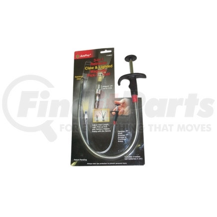 Ampro Tools T19602 Pickup Tool, Lighted, Magnetic with Retriever Claw and Flexible Shaft