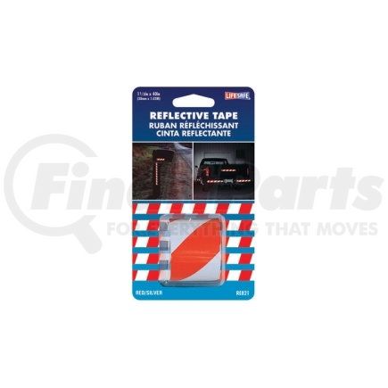 RE821 by INCOM MFG - Reflective Safety Tape, Red/Silver Slanted, 1-1/2" x 40" Roll, Highly Reflective, Engineer Grade