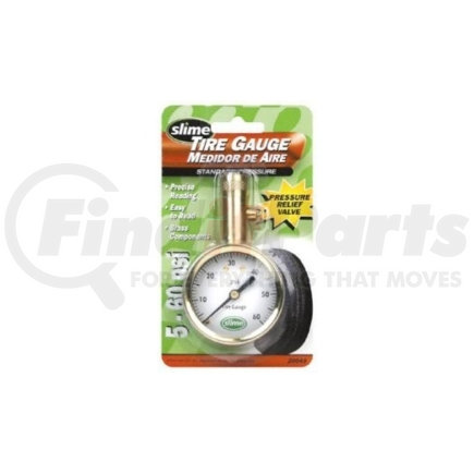 20049 by SLIME TIRE SEALER - Large Round Dial Head Tire Gauge, 5 to 60 PSI, with Bleeder Valve, Carded