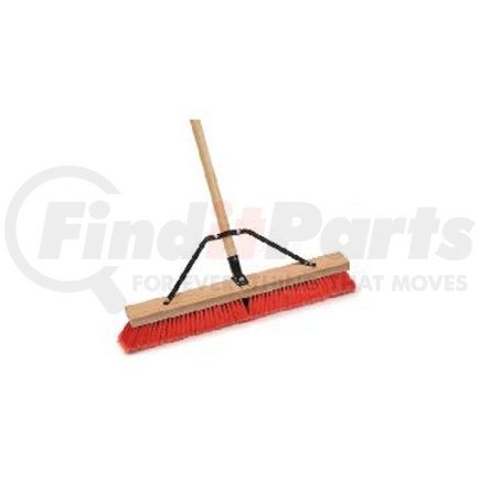 1426 by LAITNER BRUSH PRODUCTS - Indoor/Outdoor Push Broom, 24" Wide Block, with 3" Semi-Stiff Inner Synthetic Bristles, 60" Handle