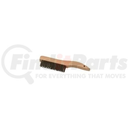 945 by LAITNER BRUSH PRODUCTS - Wire Scratch Brush, 4 x 16 Row Bristles, 10" Overall Length, Wooden Shoe Handle